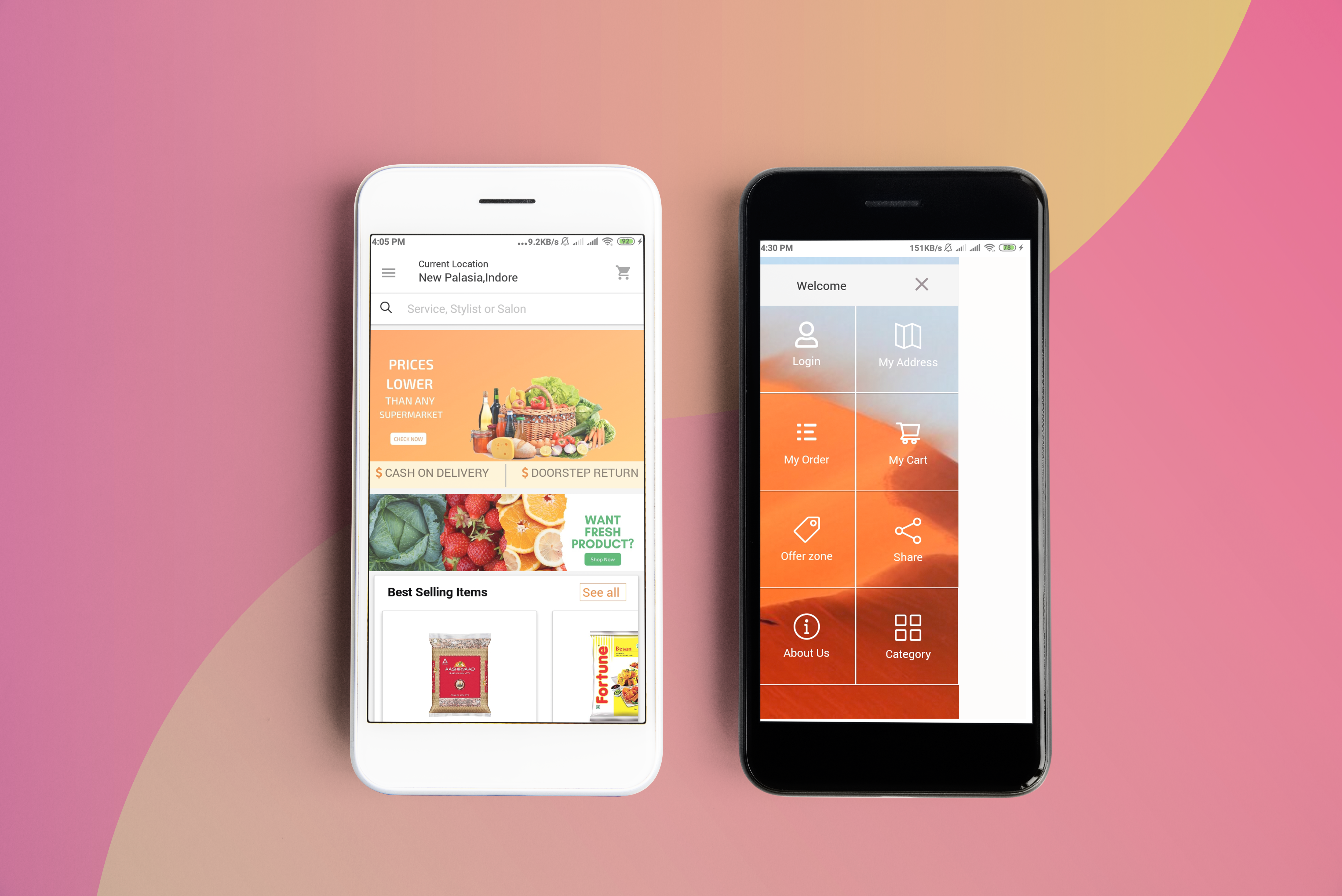 create an app for delivering groceries